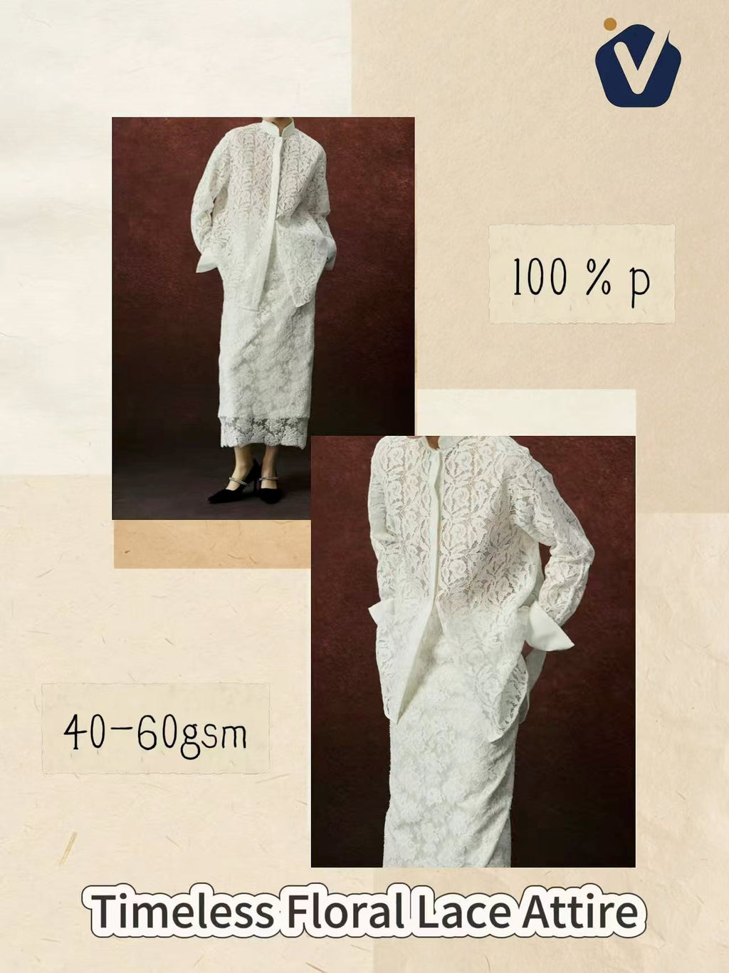 FP59143 / MP101-1 / Lace Embroidery fabric image